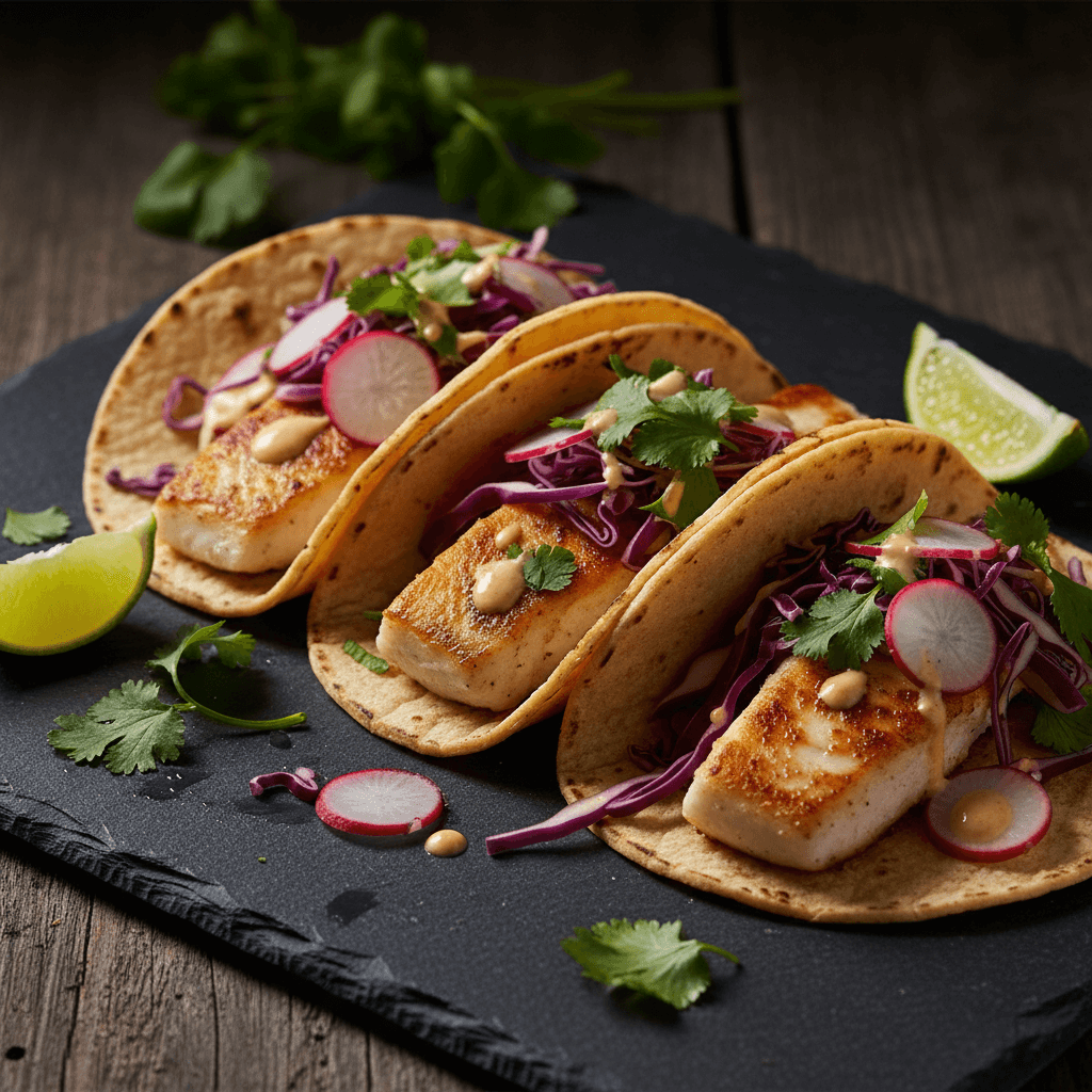 Tacos de poisson avec salade fraîche