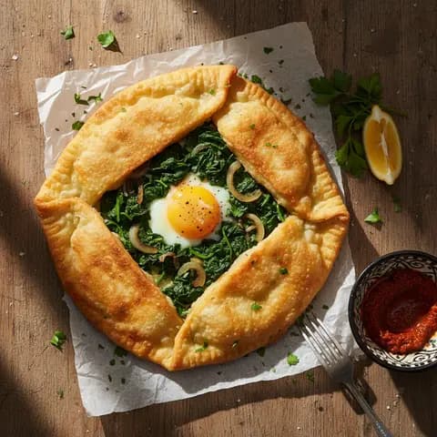 Brik à l'Œuf et aux Épinards
