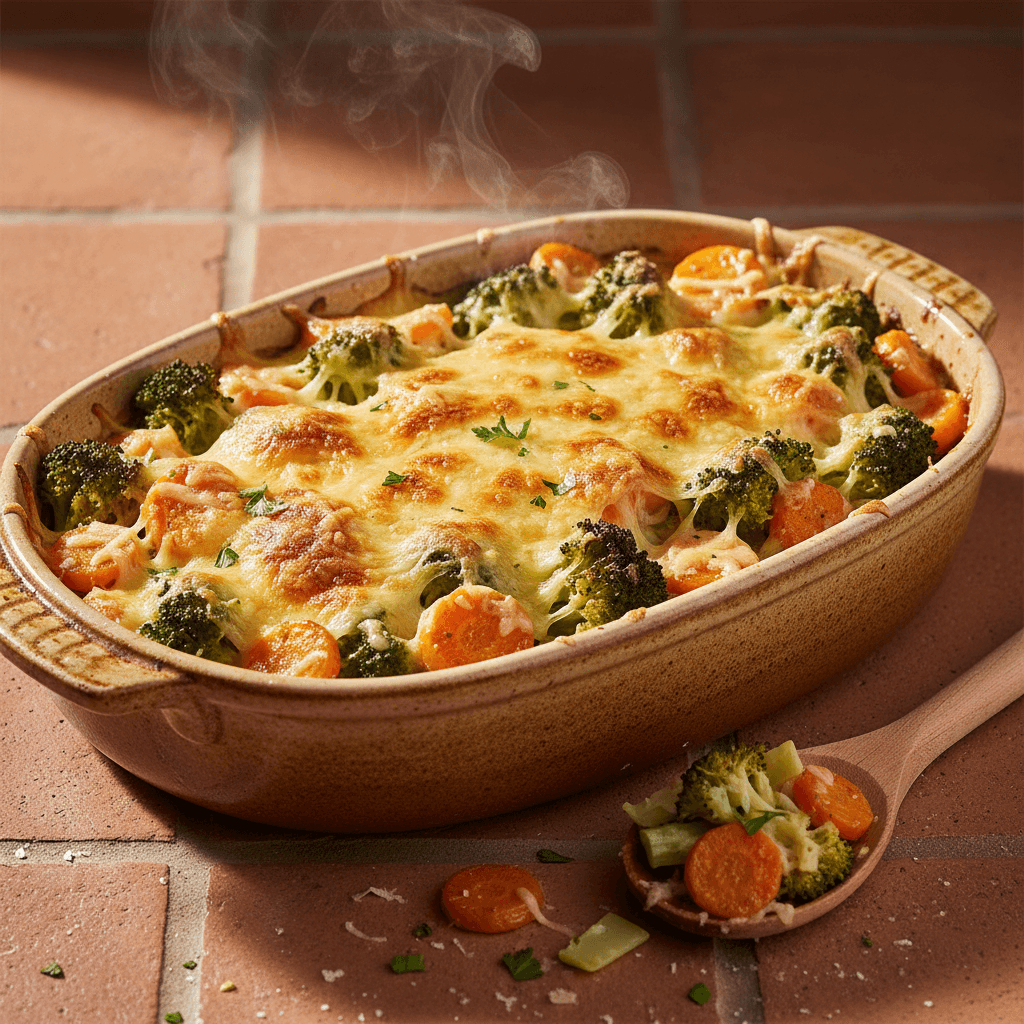 Gratin de Brocoli et Carotte au Gruyère