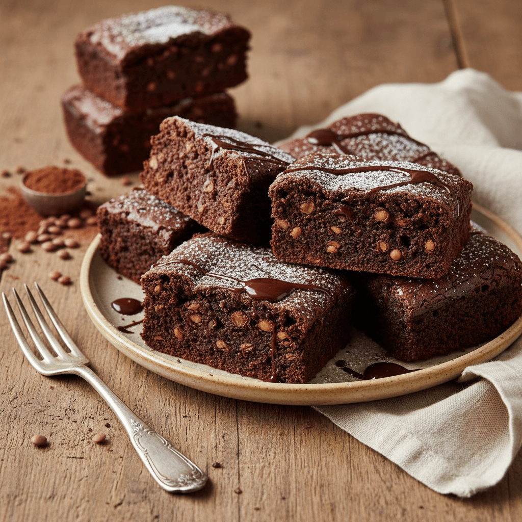 Brownies mit Linsen und Schokolade