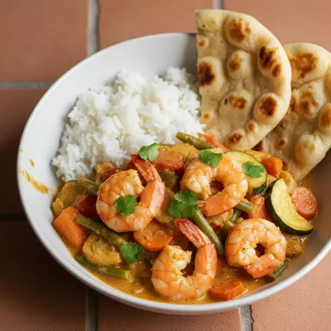 Curry de Crevettes et Légumes
