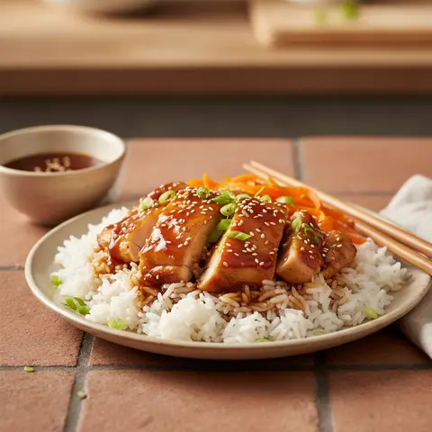Poulet Teriyaki aux Carottes et Riz