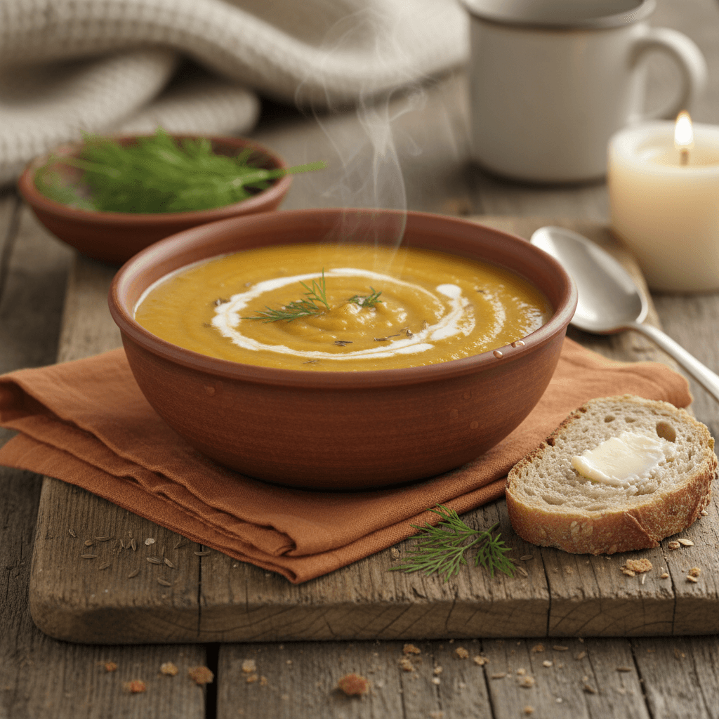 Möhren- und Selleriesuppe