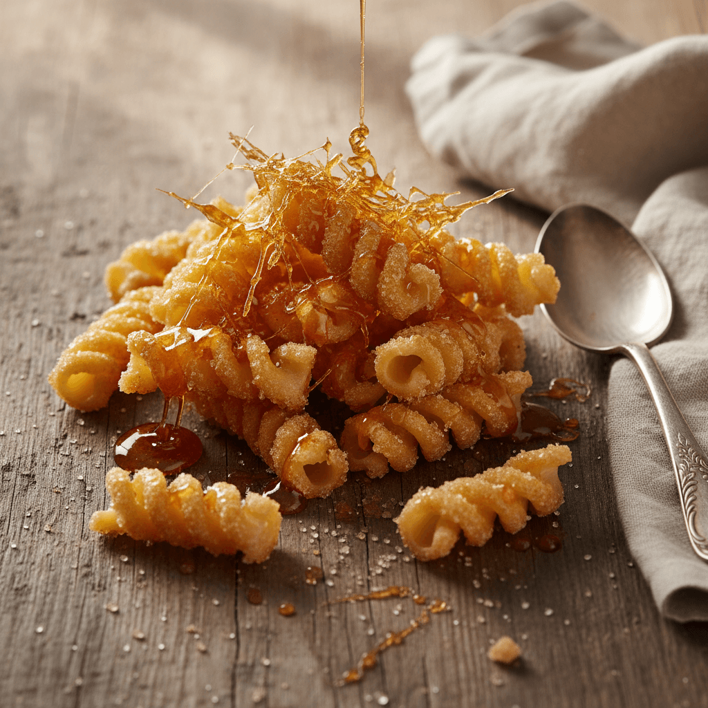 Karamellisierte süße Teigwaren auf französische Art