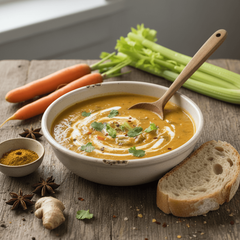 Karotten- und Sellerie-Curry-Suppe