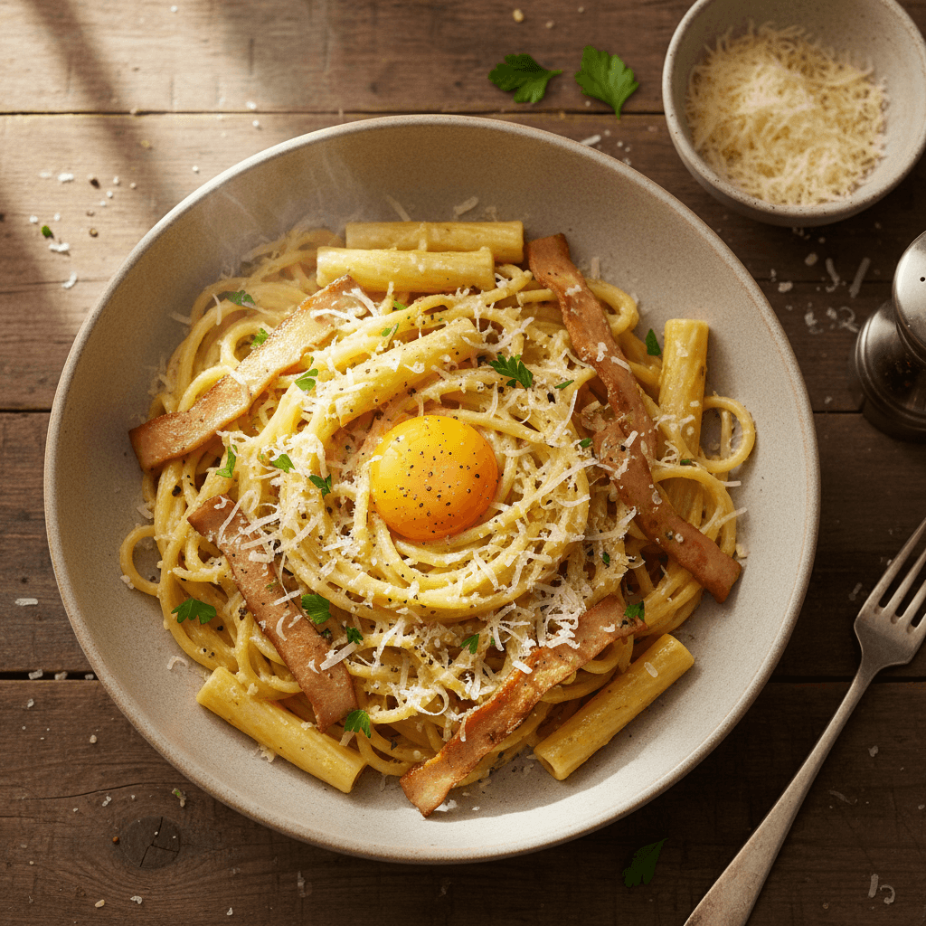 Vegetarian Carbonara Pasta