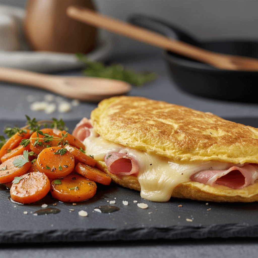 Omelette Jambon-Fromage et Poêlée de Carottes