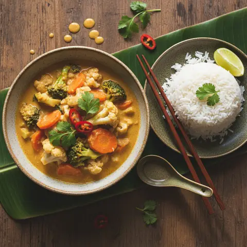 Curry Thaï aux Légumes avec Riz
