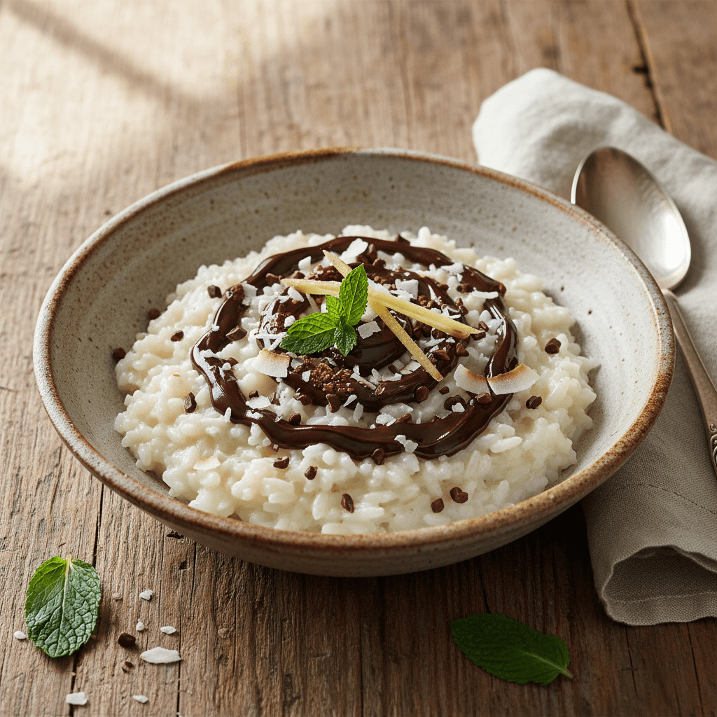 Risotto Asiatique au Lait de Coco et Chocolat