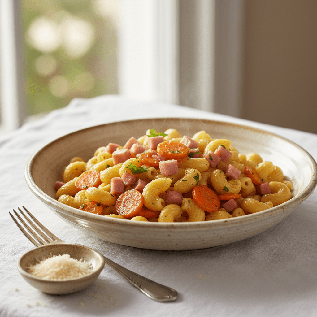 Jambon-Pâtes aux Carottes