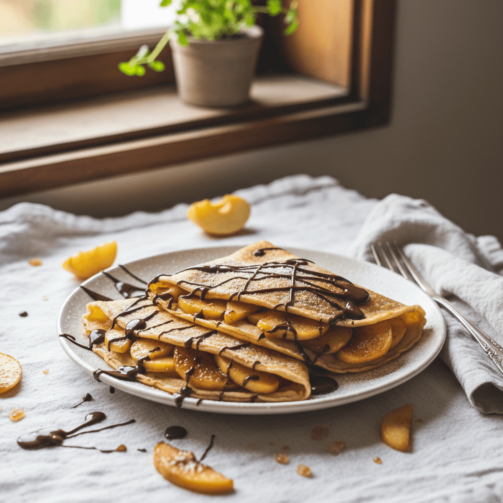 Crêpes aux Pommes et Chocolat