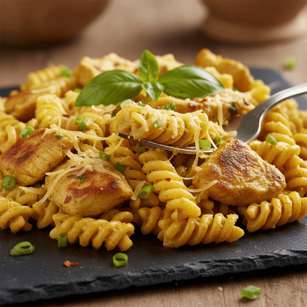 Pâtes au Curry et Poulet
