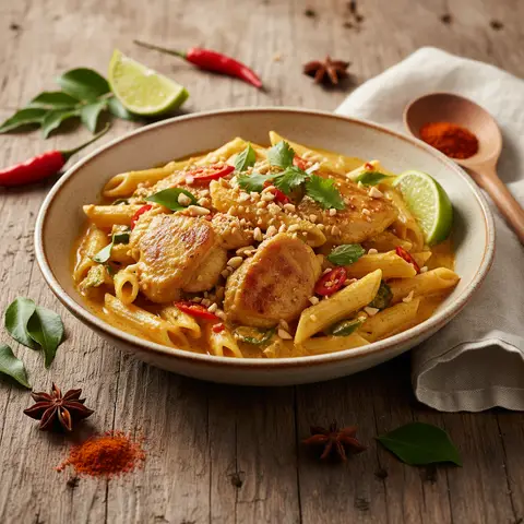 Curry Thaï de Poulet et Penne