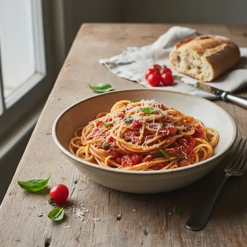 Pâtes à la Sauce Tomate et Légumes