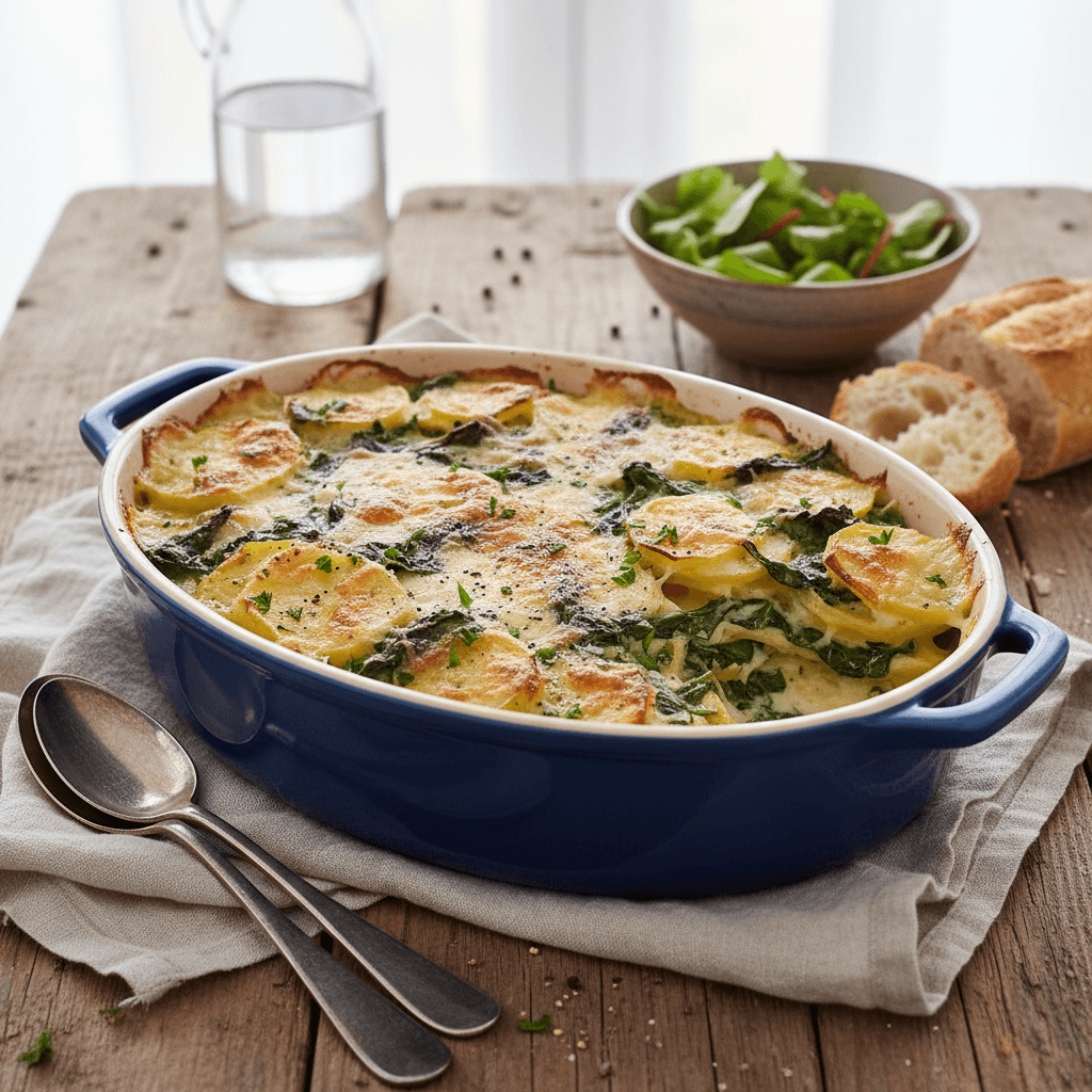 Potato and Spinach Gratin