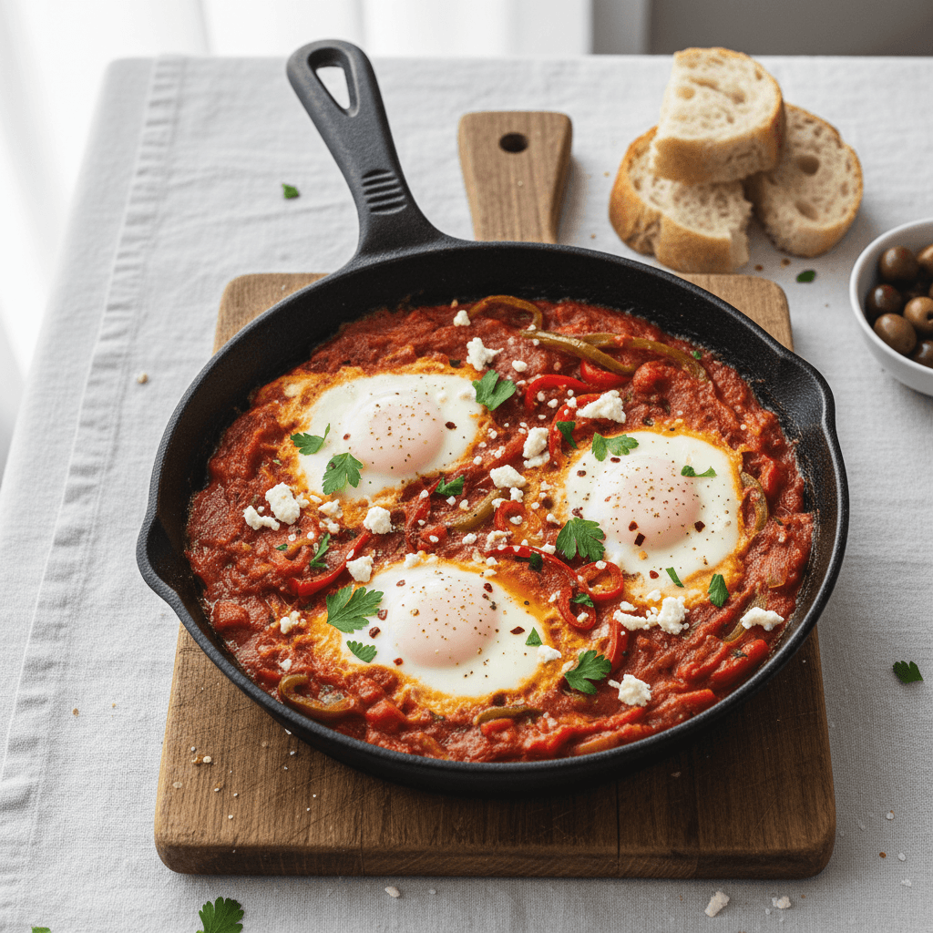 Shakshuka aux poivrons et feta