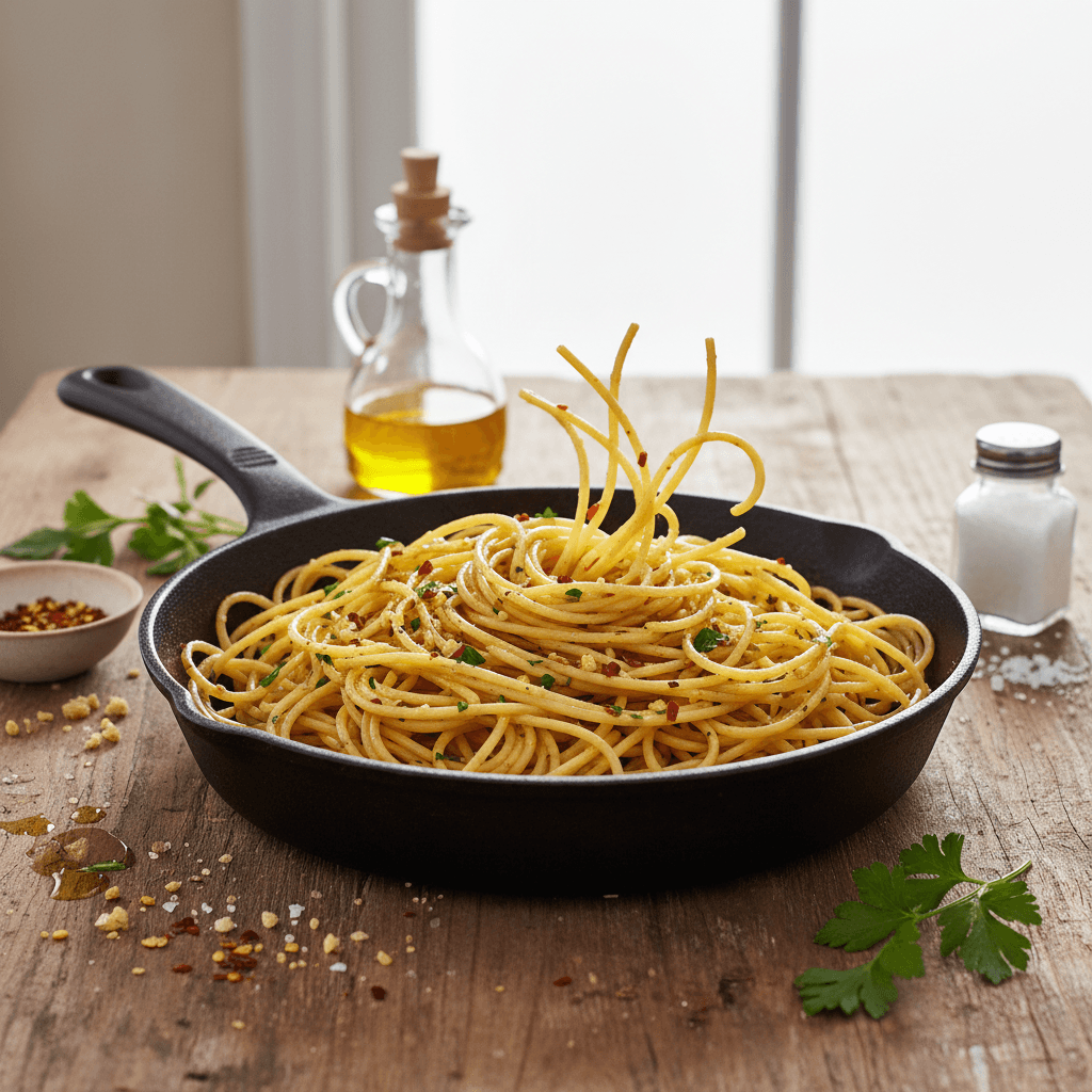 Spaghetti mit Öl und Knoblauch (Aglio e Olio)
