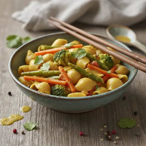 Curry Végétarien Express aux Pâtes