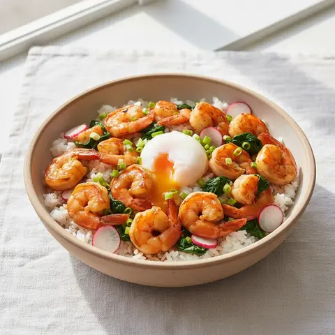 Donburi aux Crevettes et Œuf