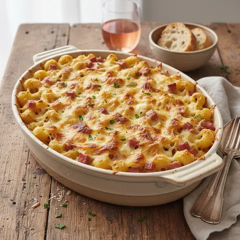 Coquillettes Gratinées au Jambon