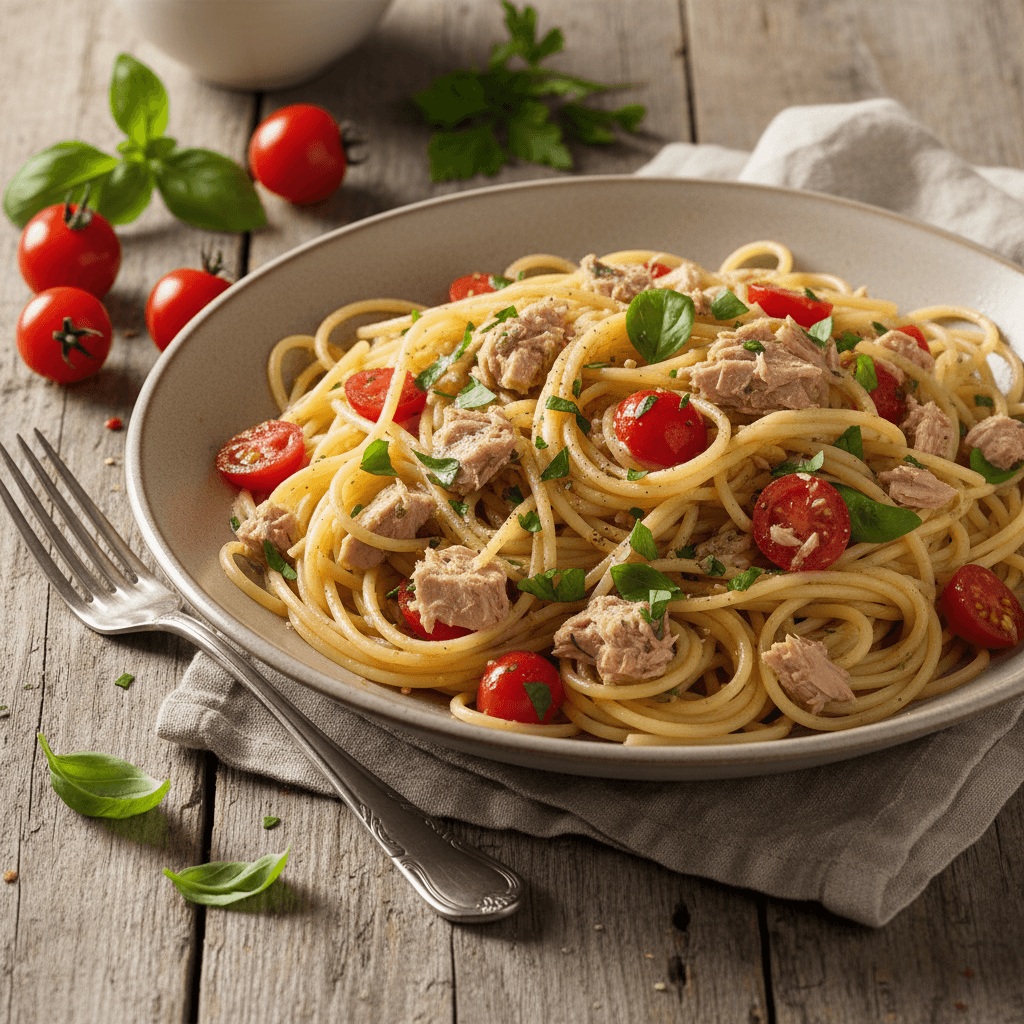 Spaghettis au Thon et Tomate