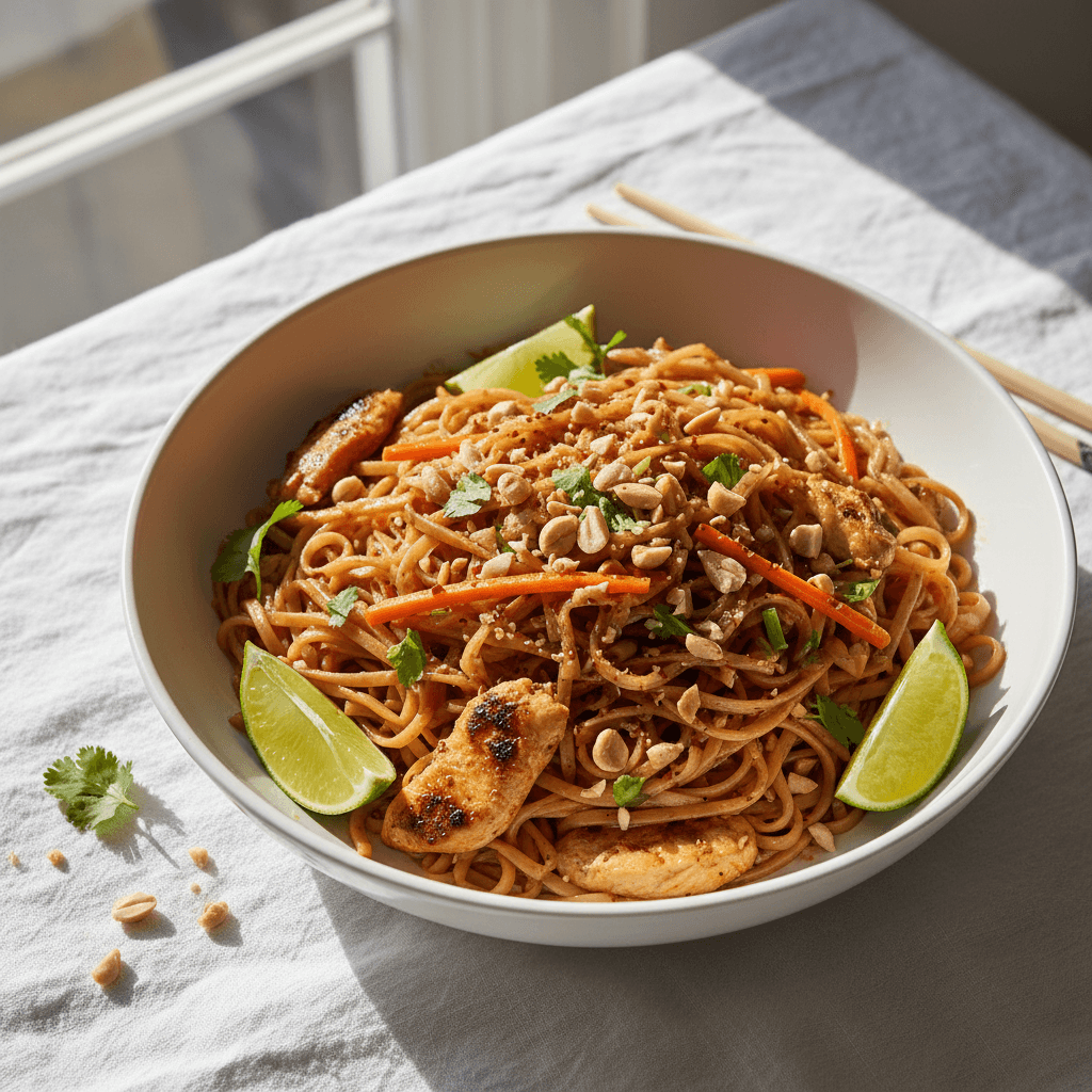 Pad Thaï maison poulet-carotte