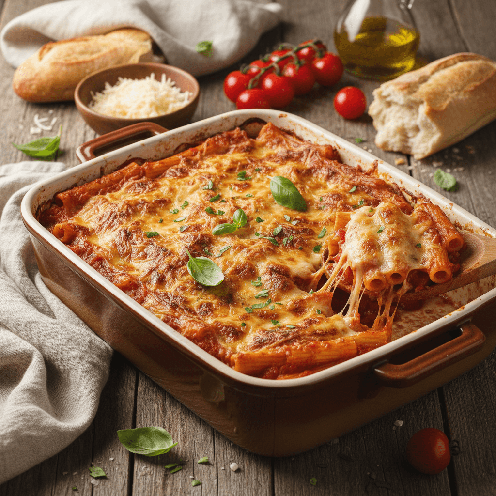 Käse-Pasta-Auflauf mit Tomaten und Gruyère