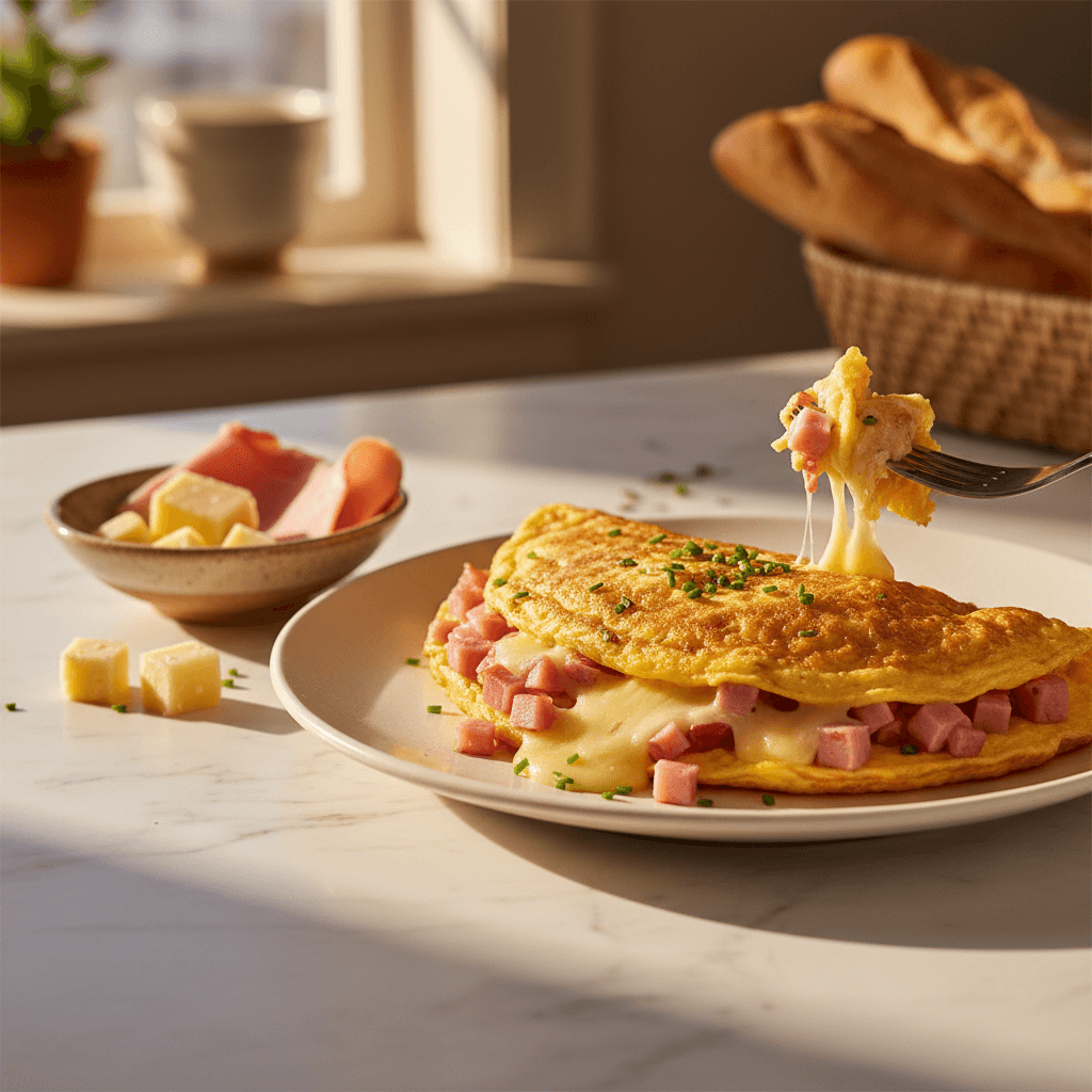 Omelette au Jambon et Fromage