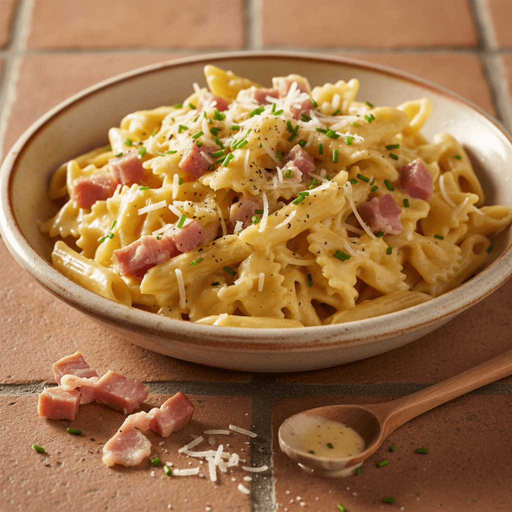 Pâtes Carbonara Française au Jambon