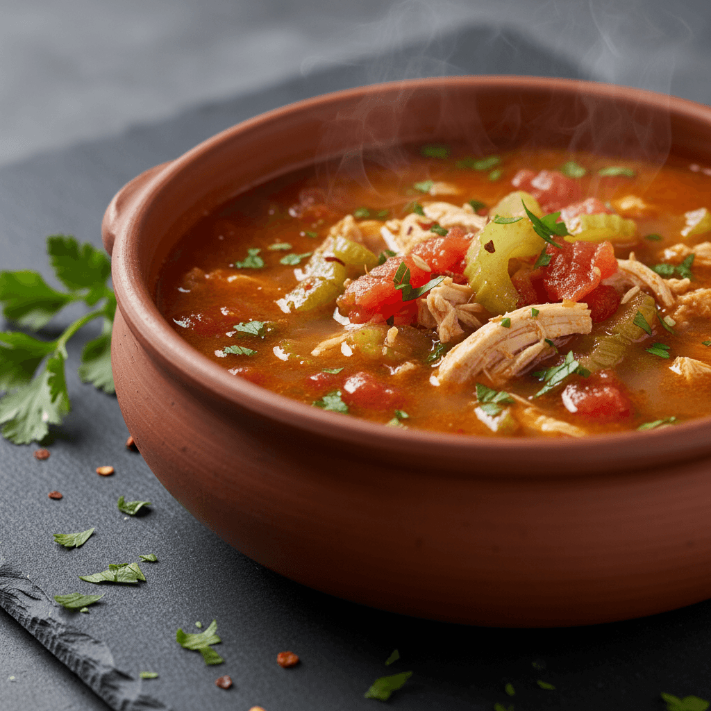 Soupe de poulet harira légère