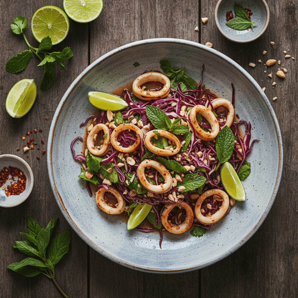 Salade thaïe de calamars au citron vert