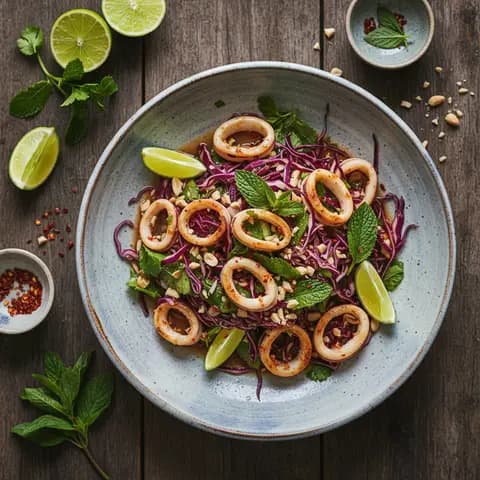 Salade thaïe de calamars au citron vert
