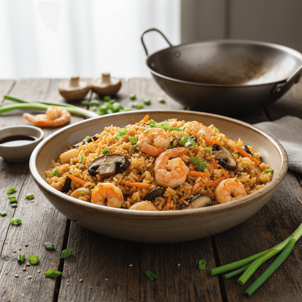 Shrimp and Mushroom Fried Rice