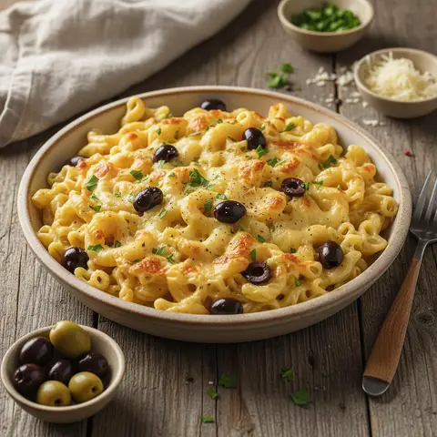 Pâtes Gruyère et Olives