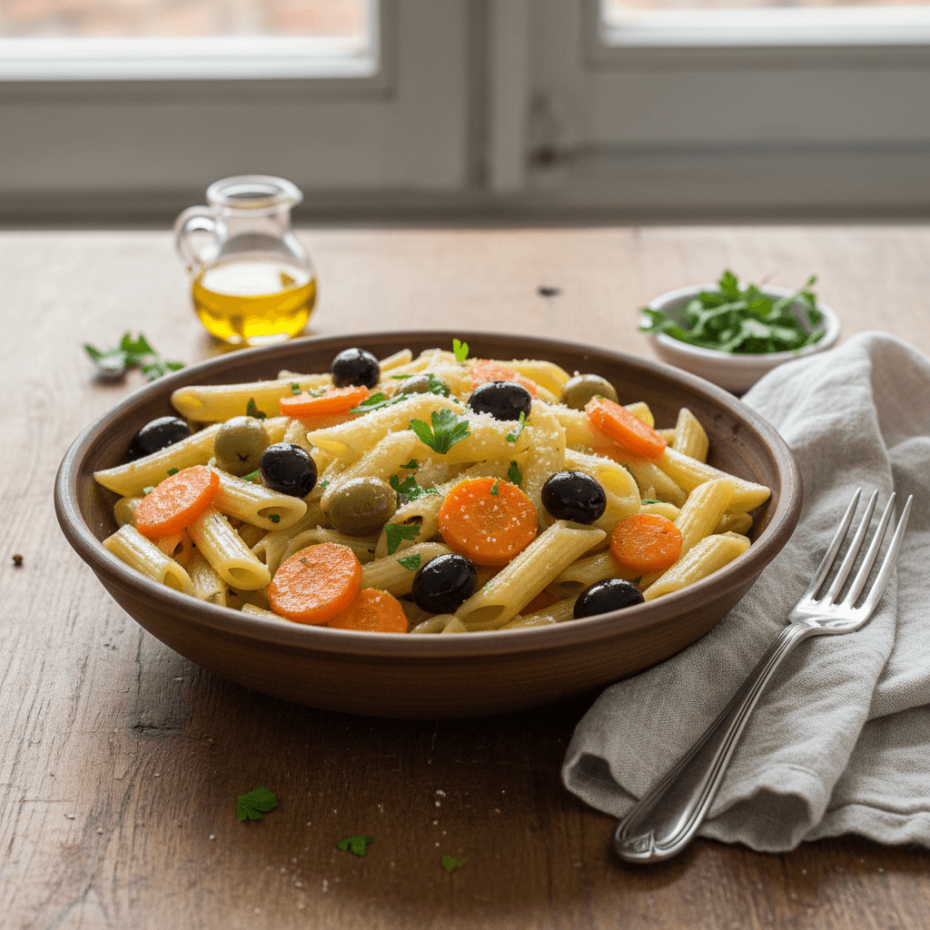 Penne with Olives and Carrots
