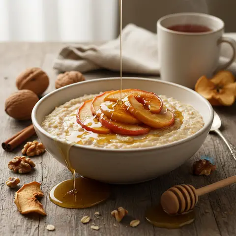 Porridge gourmand aux pommes et miel