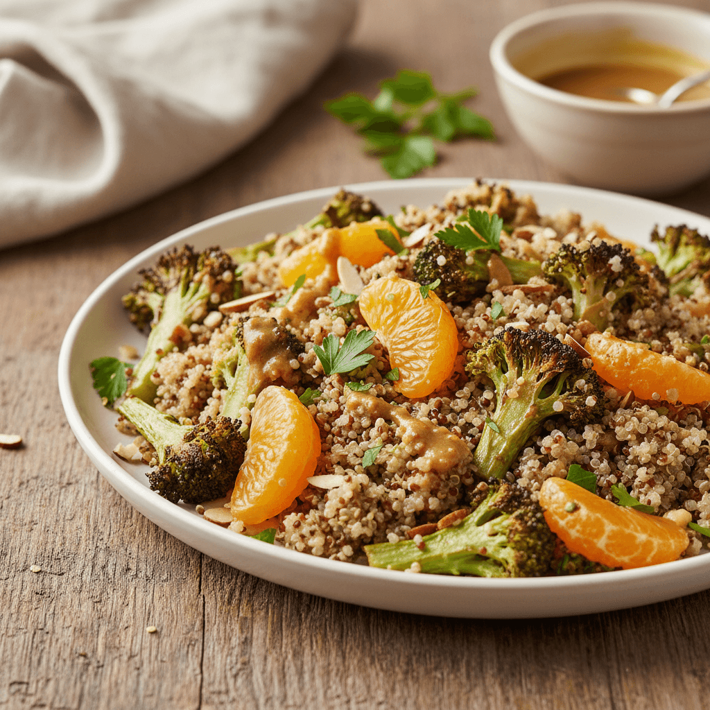 Salade Tiède de Quinoa, Brocoli et Clémentines