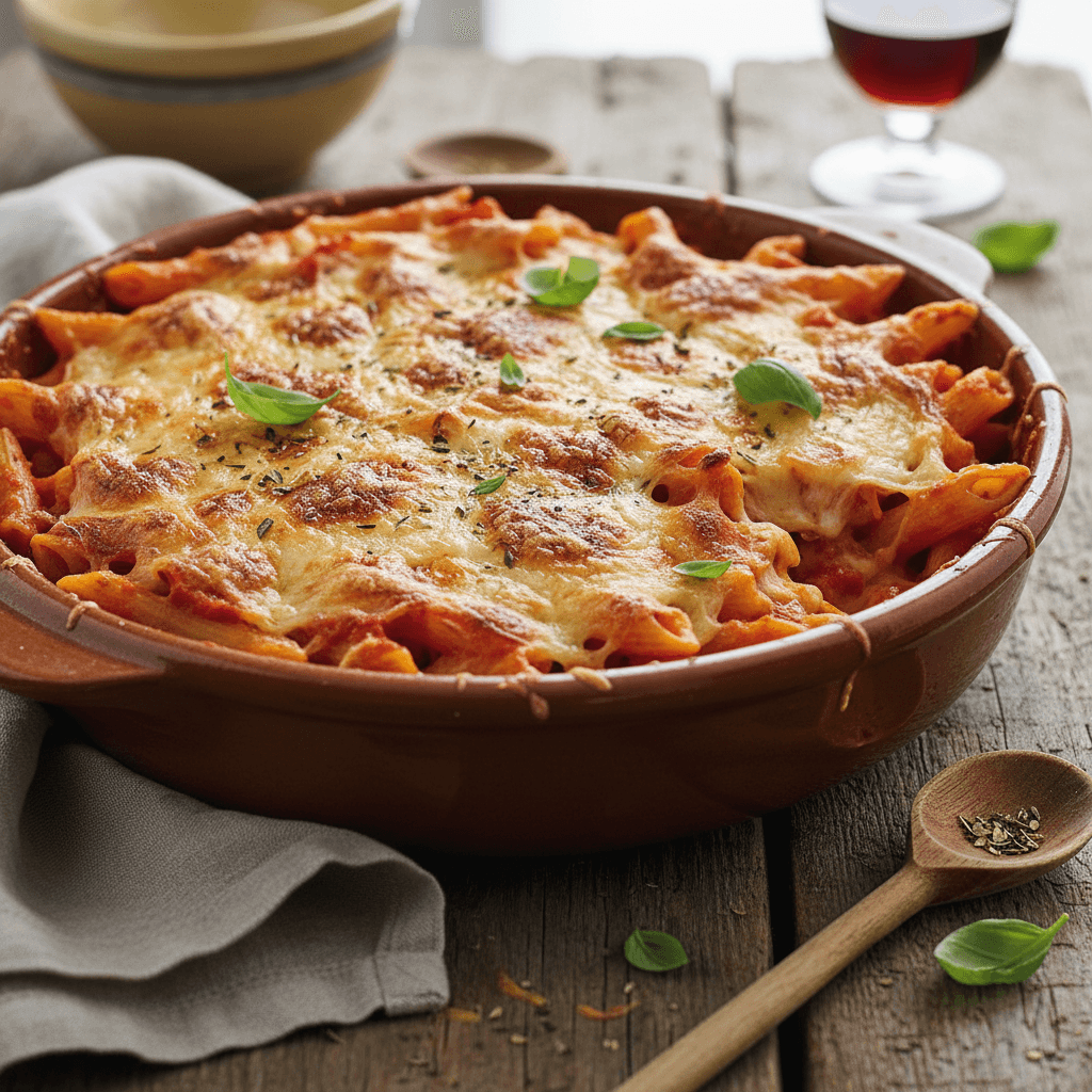 Gratin de Penne aux Tomates et Gruyère