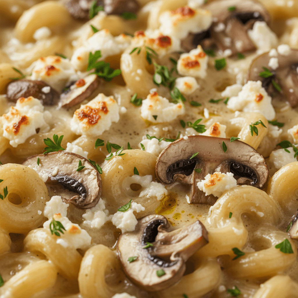 Pâtes Gratinées aux Champignons et Feta