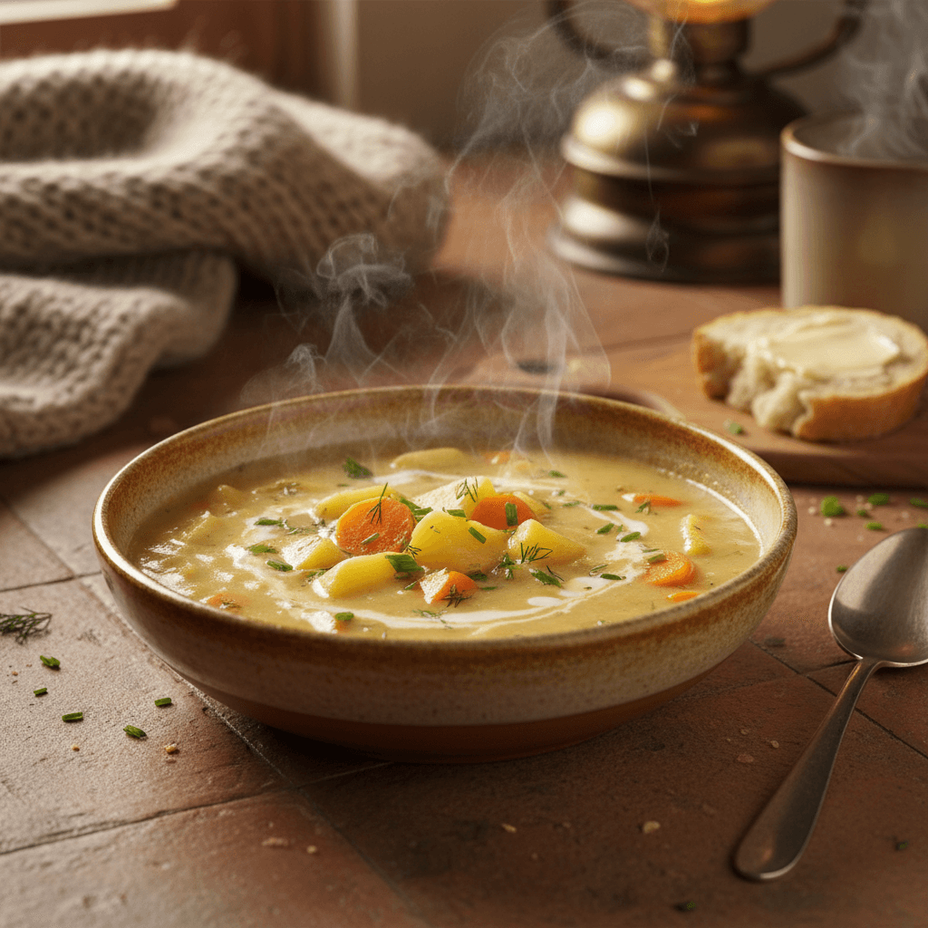 Soupe de pommes de terre et carottes