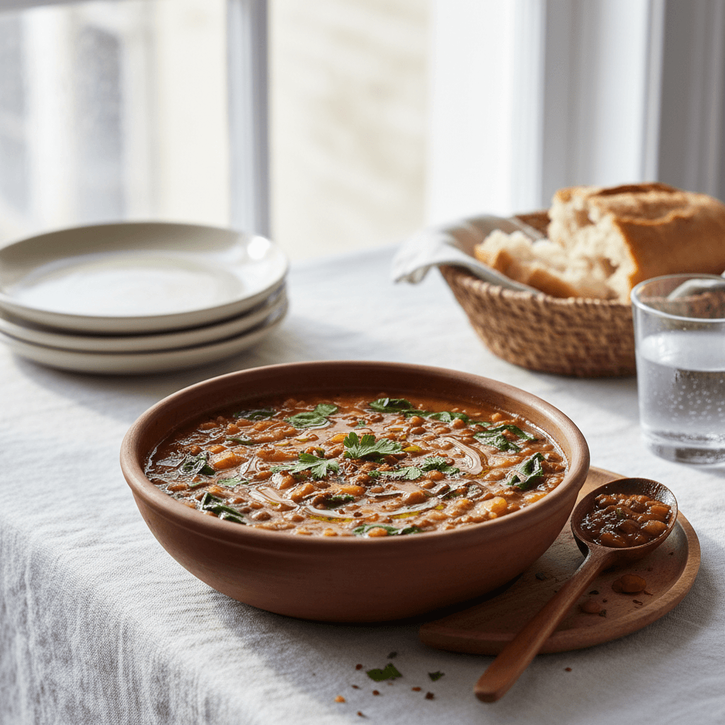 Soupe de Lentilles et Épinards