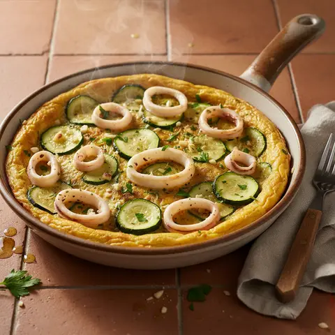 Frittata aux calamars et courgettes