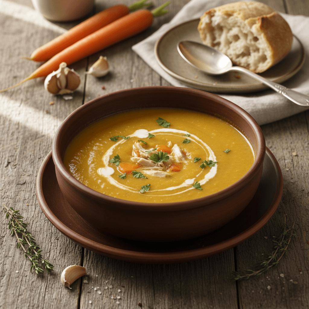 Creamy Chicken and Carrot Soup