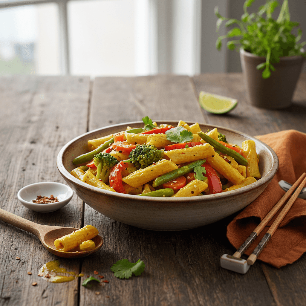 Vegetable Curry Pasta