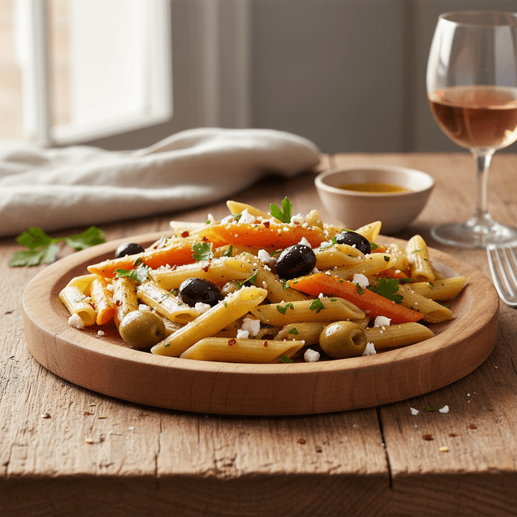 Penne with Olives and Carrots