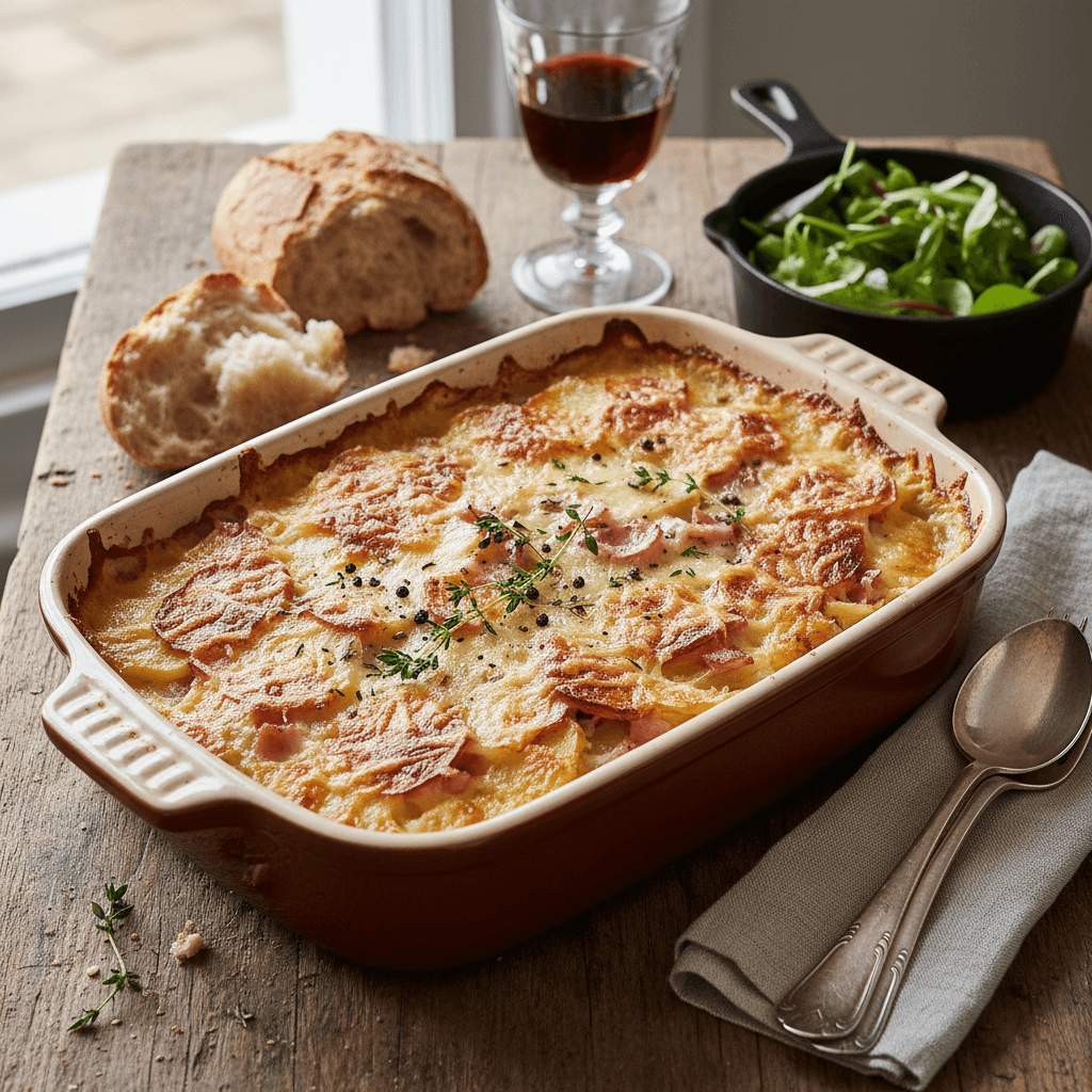 Ham and Gruyère Potato Gratin