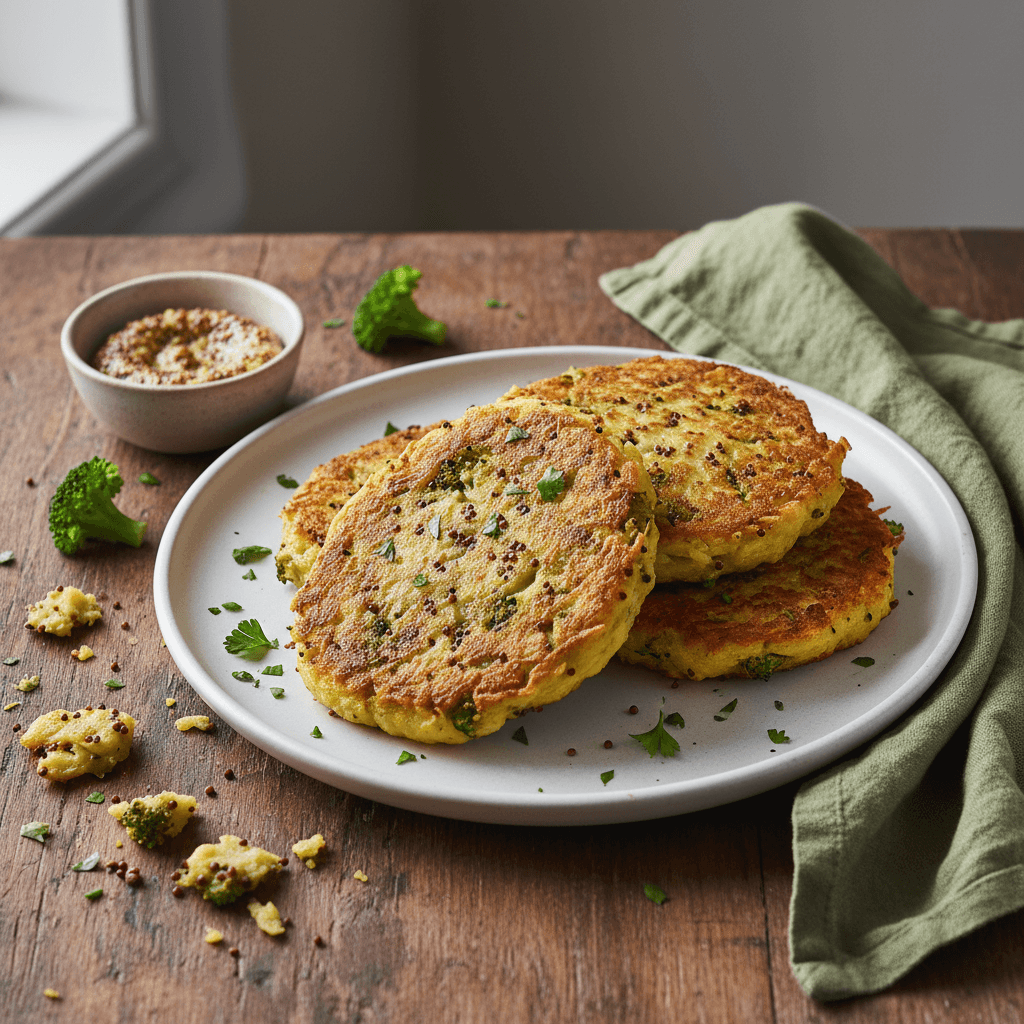 Galettes de Pommes de Terre, Brocoli et Moutarde