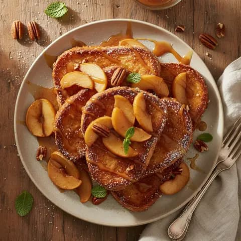 Pain Perdu Gourmand aux Pommes et Caramel