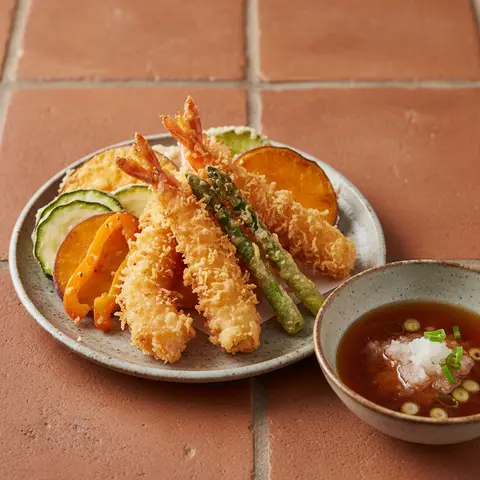 Tempura de Crevettes et Légumes