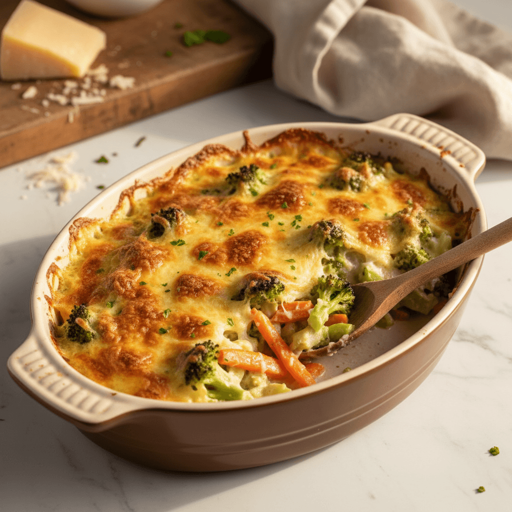 Gratin de Brocoli et Carotte au Gruyère